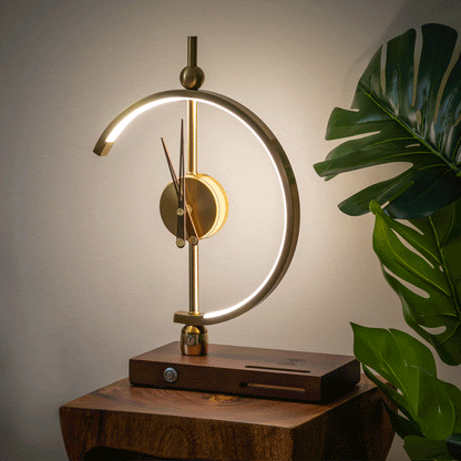 Lumixo – Horloge mural moderne avec éclairage LED et chargeur sans fil