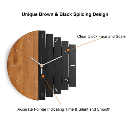 Lunara - Large wooden wall clock with a natural design