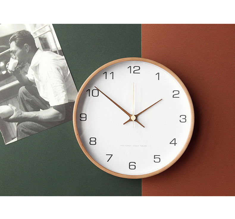 Marvia - Wooden wall clock with elegant wall decoration