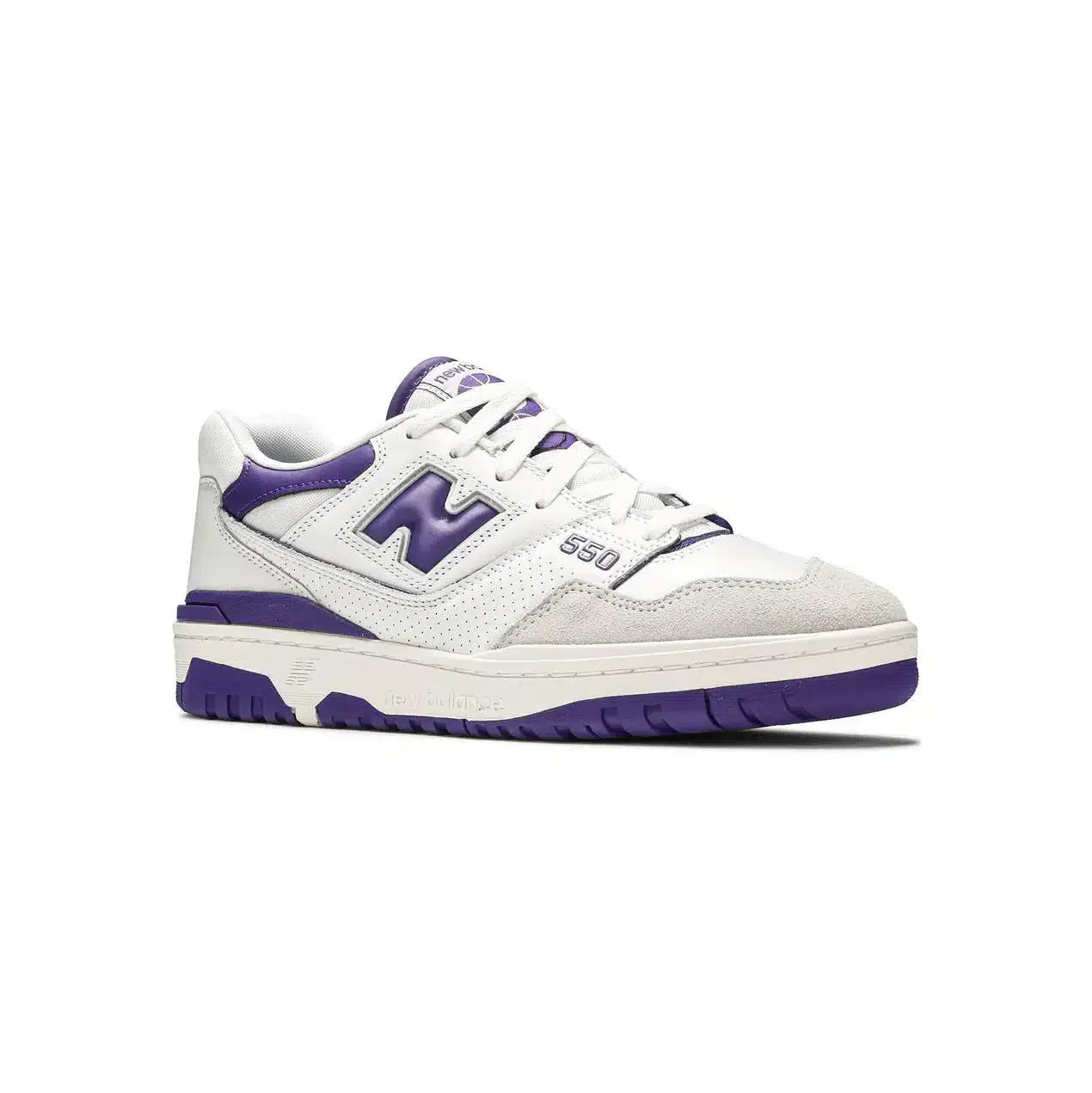 Baskets rétro New Balance 550 pour homme, blanches et violettes
