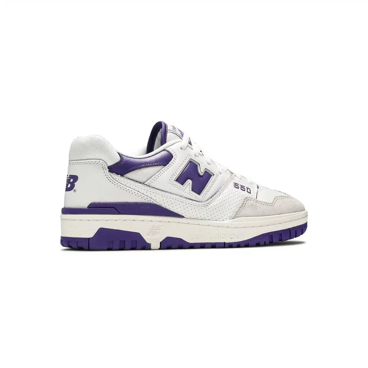 Baskets rétro New Balance 550 pour homme, blanches et violettes