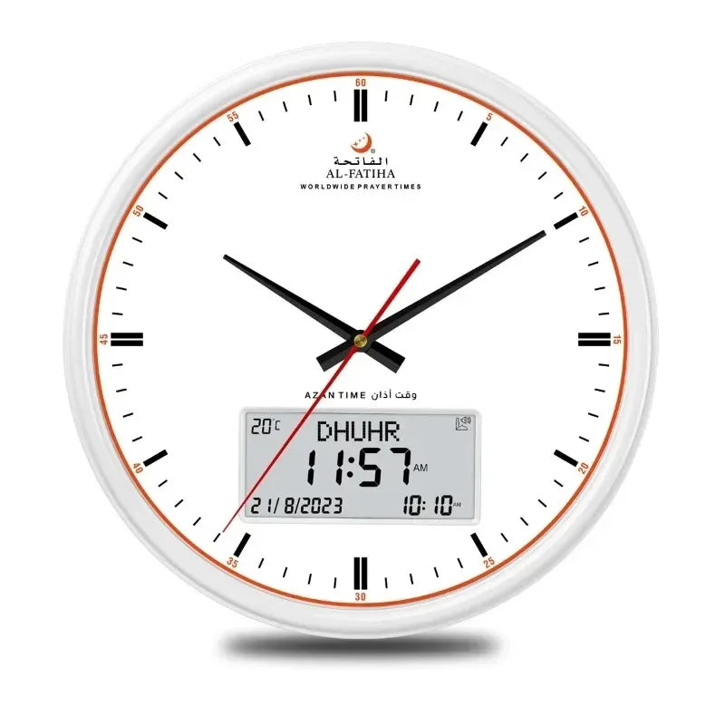 PrièreTime – Horloge Murale Intelligente avec Appels à la Prière (Azan) et Calendrier Hijri