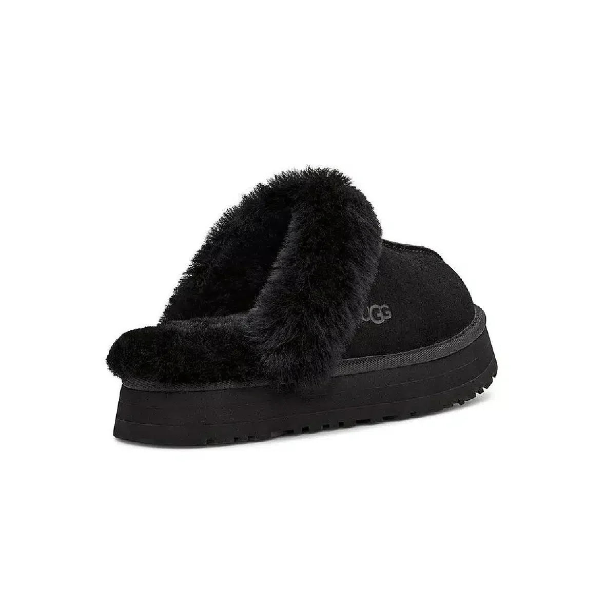 Pantoufles UGG Disquette Platform Noir – Douces et Confortables avec Semelle Élevée