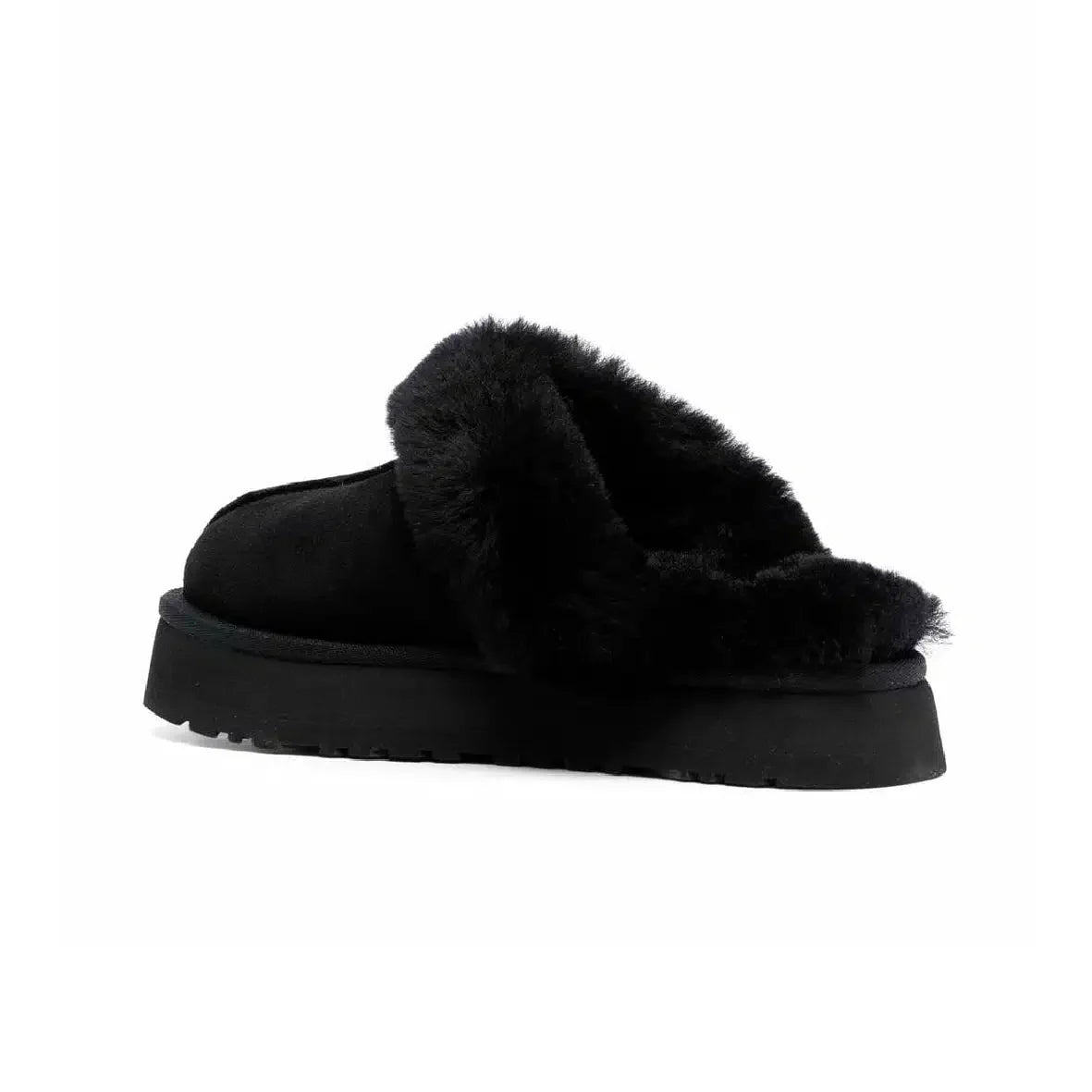 Pantoufles UGG Disquette Platform Noir – Douces et Confortables avec Semelle Élevée