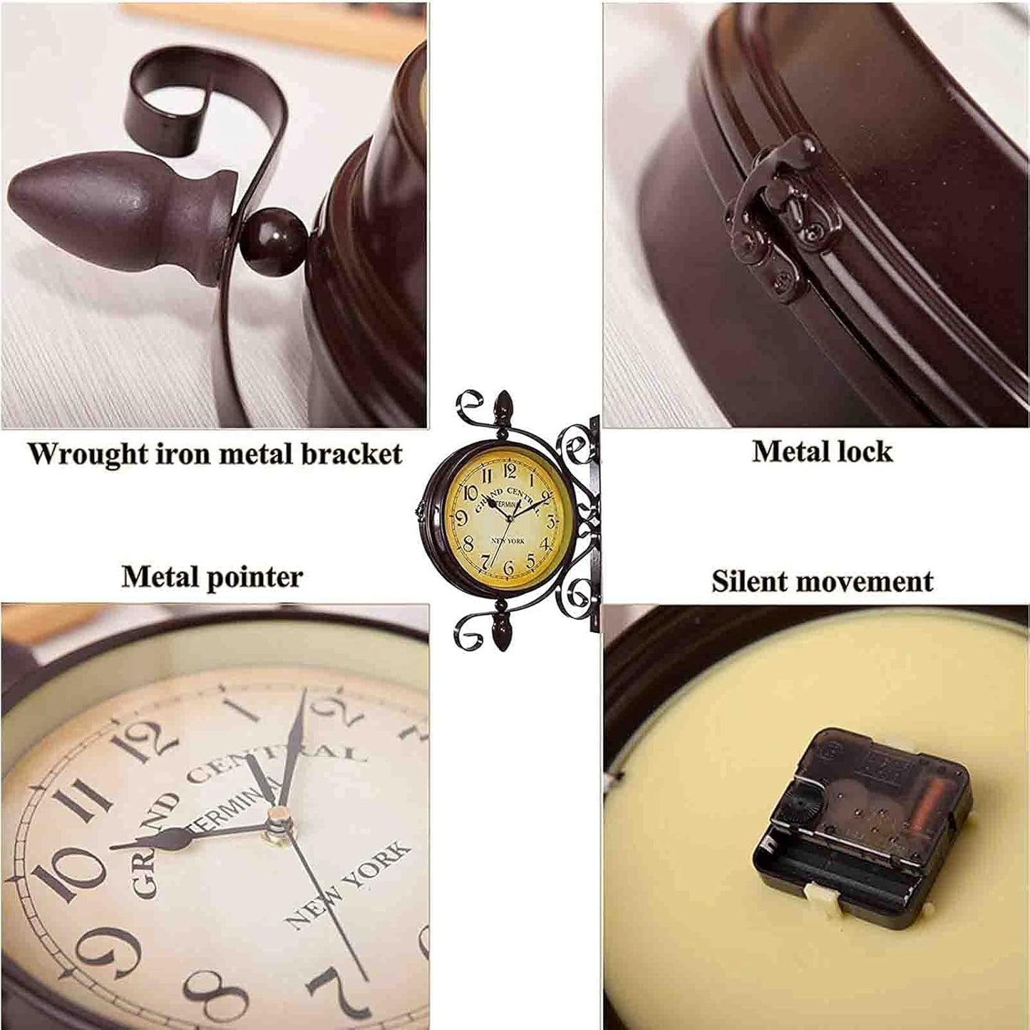 Vintora – Horloge murale vintage au look rétro de gare