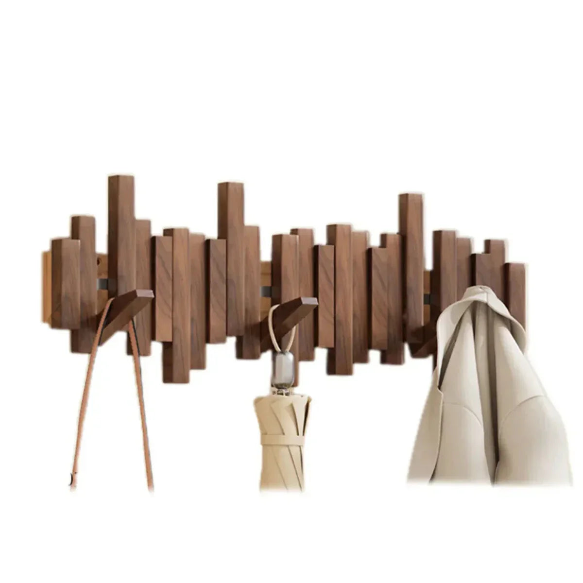 WoodHarmonie – Porte-Manteau Mural en Bois au Design Élégant pour Entrée Organisée