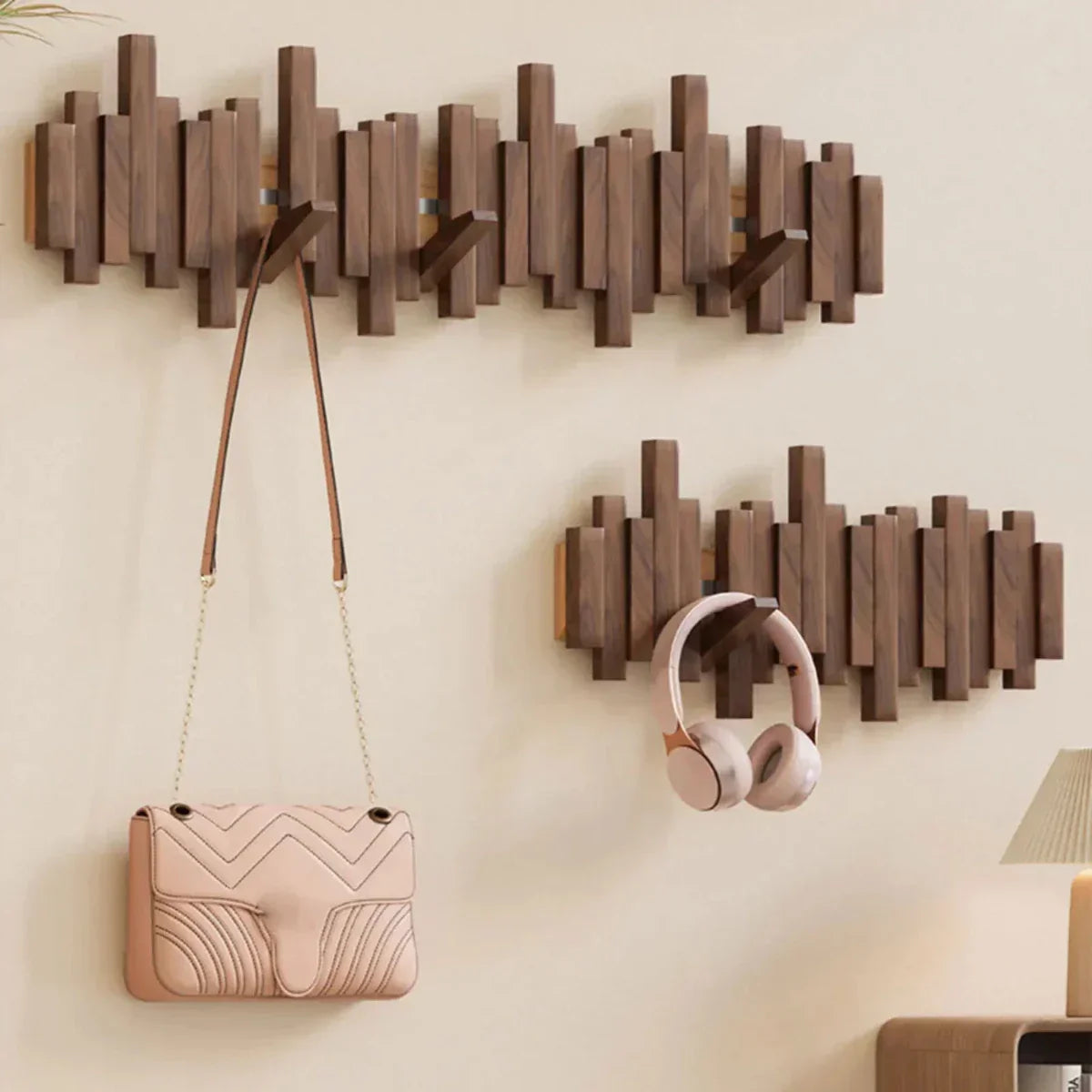 WoodHarmonie – Porte-Manteau Mural en Bois au Design Élégant pour Entrée Organisée